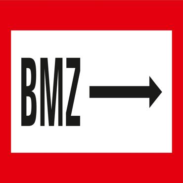 Beleuchtetes Brandschutzschild BMZ rechts
