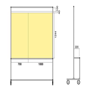 Visual Board - Info- Planungssystem Standboard 1000, Whiteboard